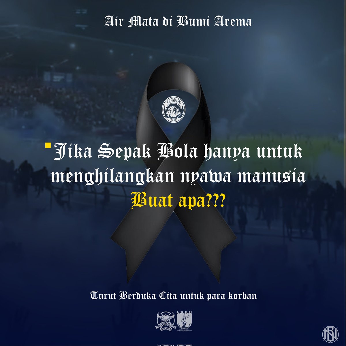 turut berduka cita atas tragedi di kanjuruhan malang..