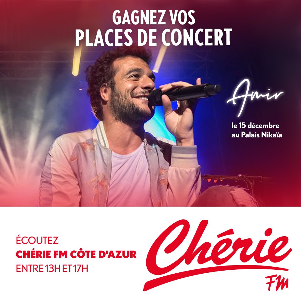 cheriecotedazur's tweet photo. Qui veut le voir en concert à Nice grâce à Chérie FM ?
#amir #amirfan #nikaïa #palaisnikaïa #nice06
@palaisnikaia https://t.co/sciqETvrrx