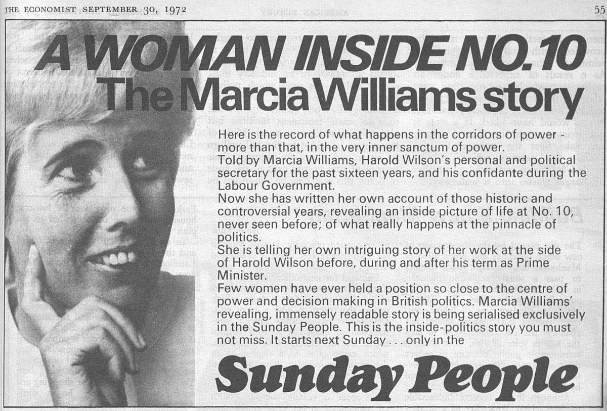 ⁦@LabourHistory⁩ #MarciaWilliams as she then was #LadyFalkender as she would become ⁦ ⁦@thesundaypeople⁩ ⁦@allanholloway⁩
