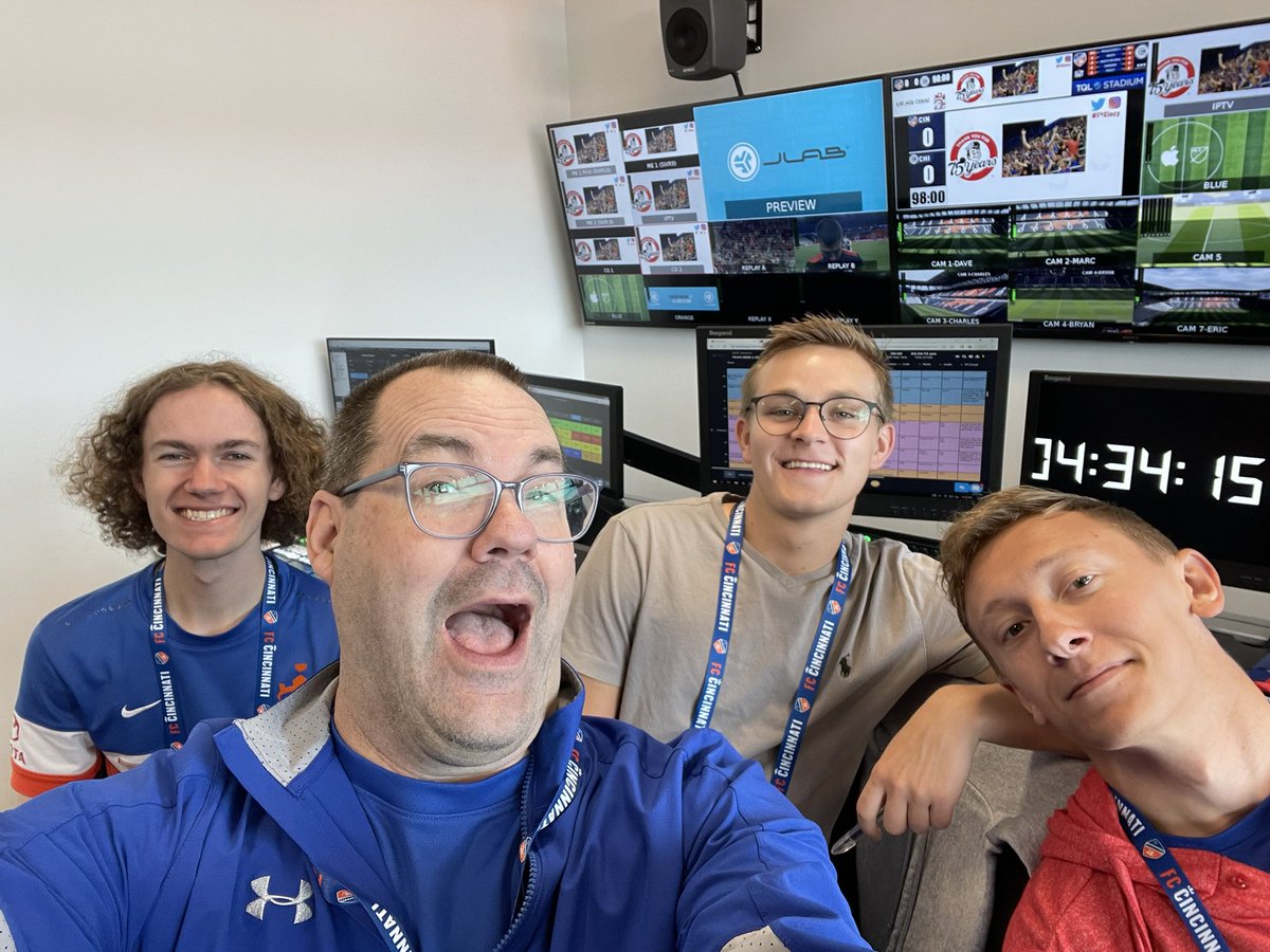 The Video Crew (we need a new name) ready for the #FCCincy game finale.   Or is it!?!?