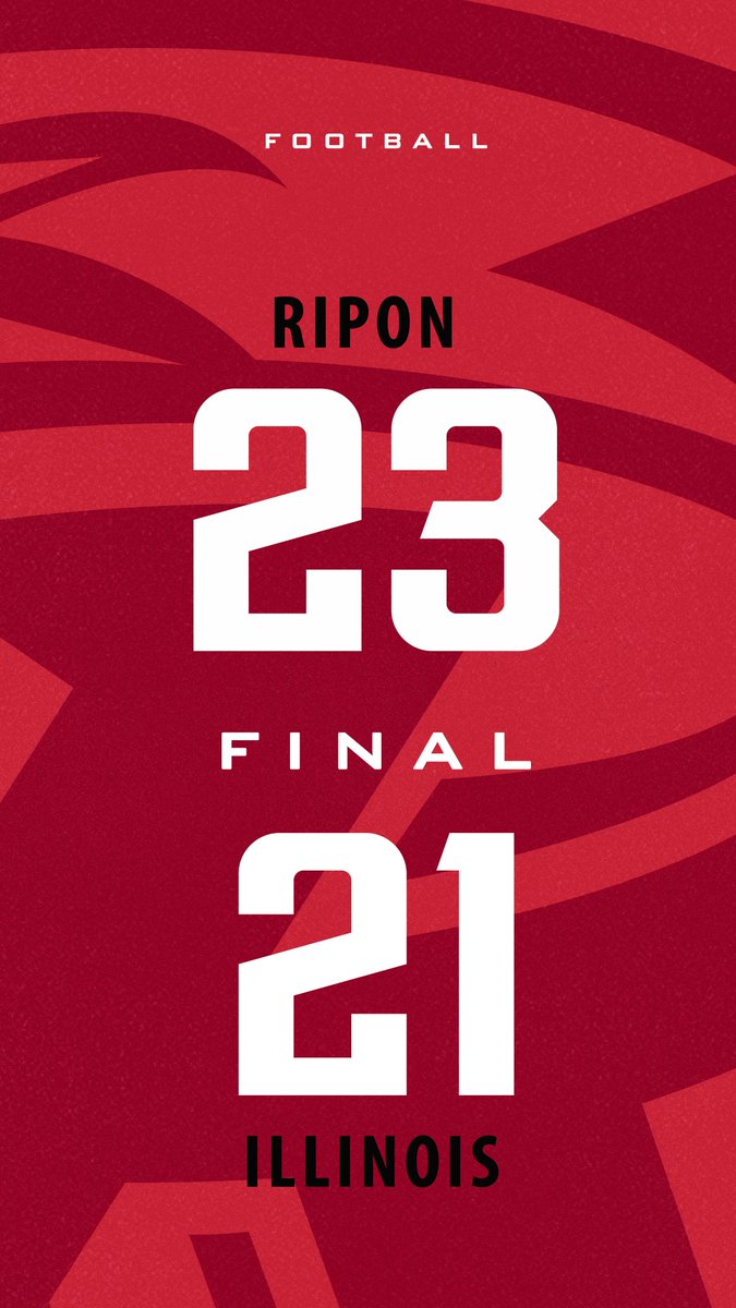 RiponRedHawks's tweet photo. #FINAL: FB: @RiponRedHawkFB 23, Illinois 21

The Red Hawks hold on for the win to stay undefeated on the season. Ripon is 4-0 overall and 3-0 in the @MWCSports! https://t.co/cqnBeNrHRM