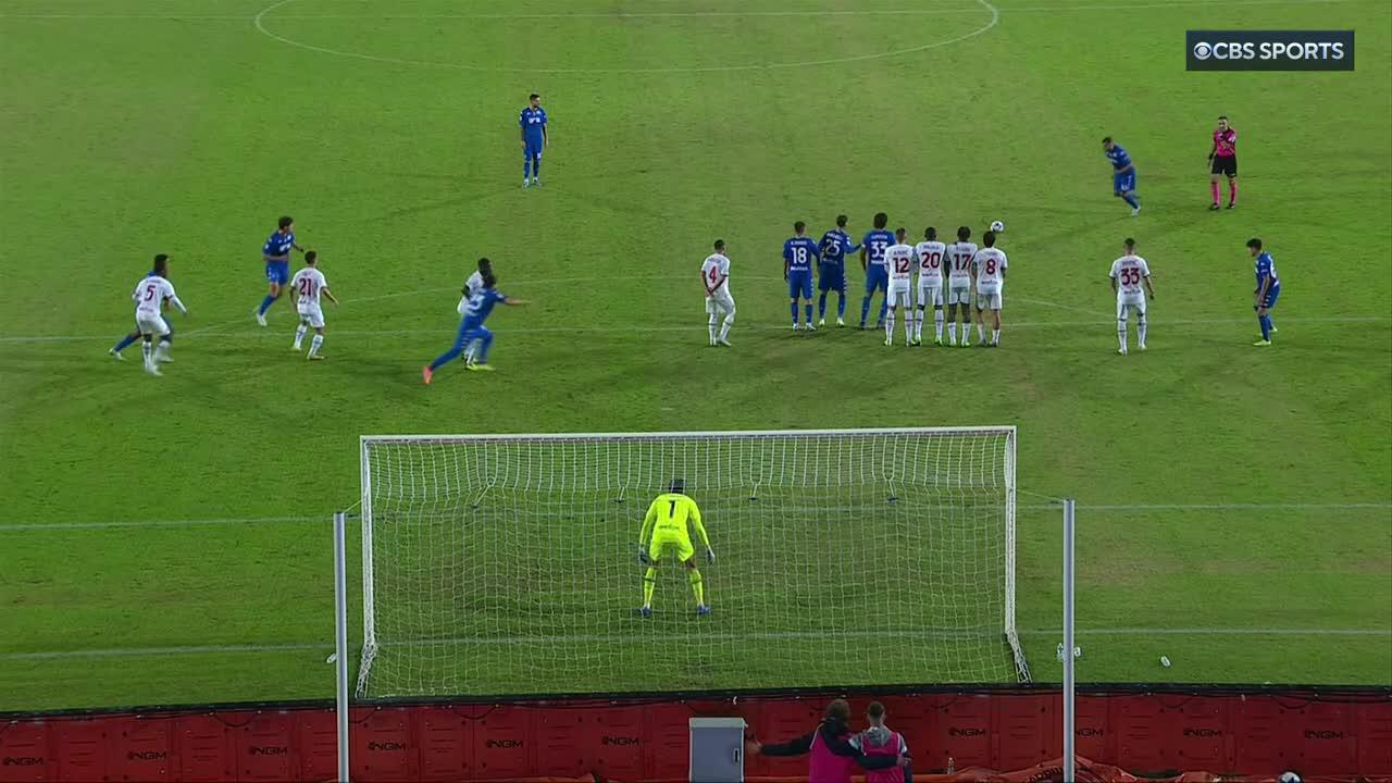 NEDIM BAJRAMI SENDS EMPOLI INTO BEDLAM! 

A RIDICULOUS FREE-KICK AND IT IS ALL LEVEL! 💫”