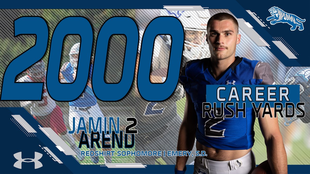 DWU Athletics (@dwusports) on Twitter photo Jamin Arend joined elite company today with his 125 yard rushing performance to surpass 2,000 career rushing yards! Congratulations Jamin on the career milestone!! <a href="/dwtigerfootball/">DWU Football</a>
#BleedBlue | #EarnYourStripes Jamin Arend joined elite company today with his 125 yard rushing performance to surpass 2,000 career rushing yards! Congratulations Jamin on the career milestone!! <a href="/dwtigerfootball/">DWU Football</a>
#BleedBlue | #EarnYourStripes