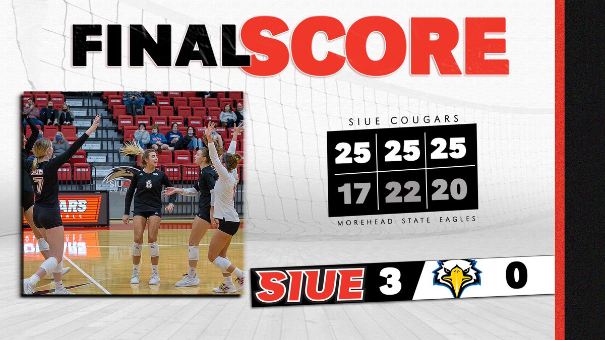 SIUEVolleyball's tweet photo. Another sweep for your Cougars to win the series! 💪

#RollCougs
#thisisSIUE https://t.co/Q5kSNnae3G