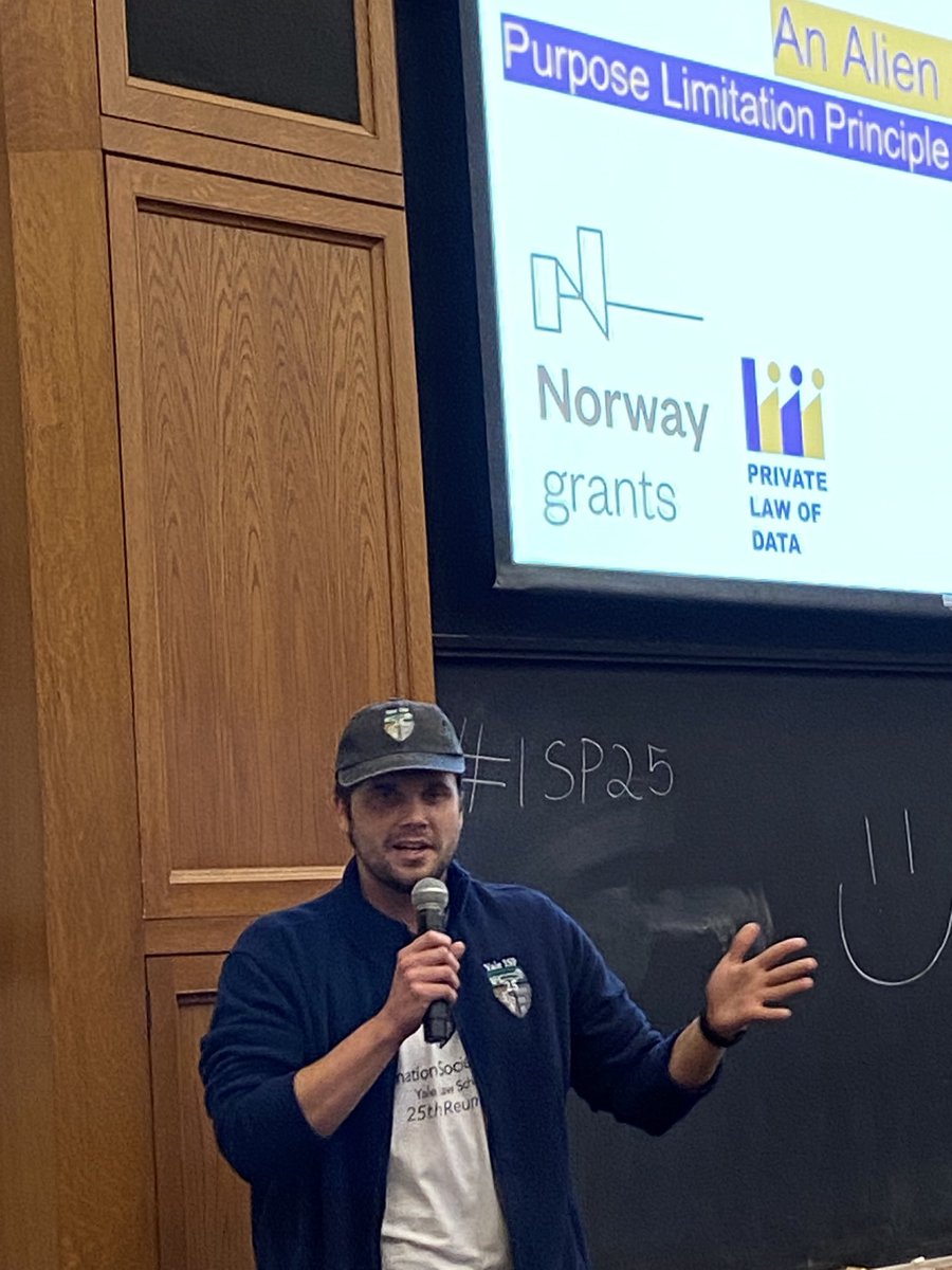 CEHaupt's tweet photo. @PrzemekPalka wearing all the @yaleisp swag. #ISP25 https://t.co/ezAbIvBD9u