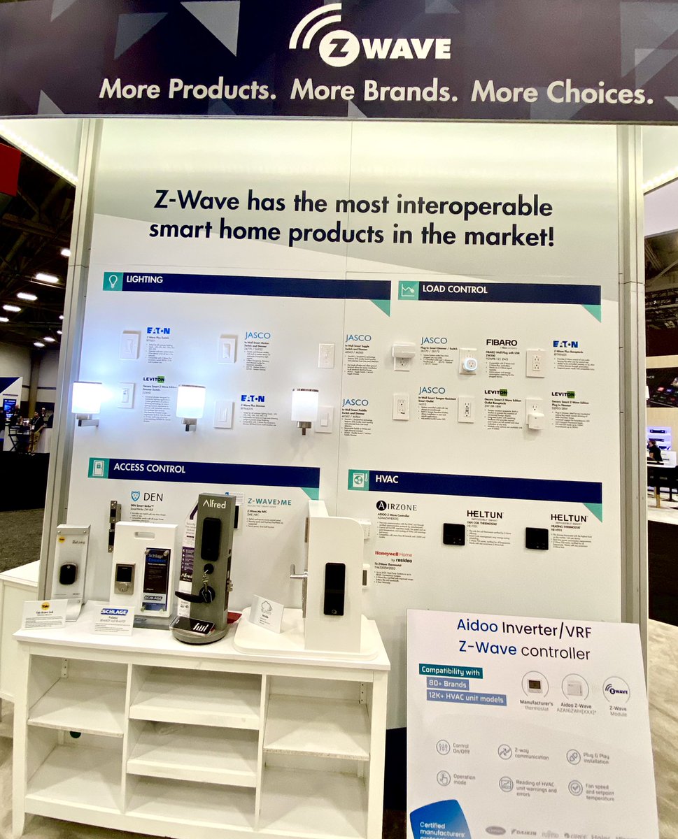 Thank you to our #ZWaveAlliance members <a href="/HELTUNinc/">HELTUN</a>, <a href="/JascoProducts/">Jasco Products</a>, <a href="/eatoncorp/">Eaton</a>, <a href="/densmarthome/">densmarthome</a>, <a href="/Alfred_Intl_Inc/">Alfred International Inc</a>, <a href="/AirzoneControl/">Airzone North America</a>, <a href="/fibaro_global/">FIBARO</a>, <a href="/LevitonSA/">Leviton Smart Home</a> <a href="/Resideo/">Resideo</a>, <a href="/Schlage_Locks/">Schlage_Locks</a>, <a href="/YaleHomeUs/">Yale Home US</a>, #ZWave.me, for making this year @CEDIAExpo spectacular! 

#CEDIAExpo #IoT #smarthome