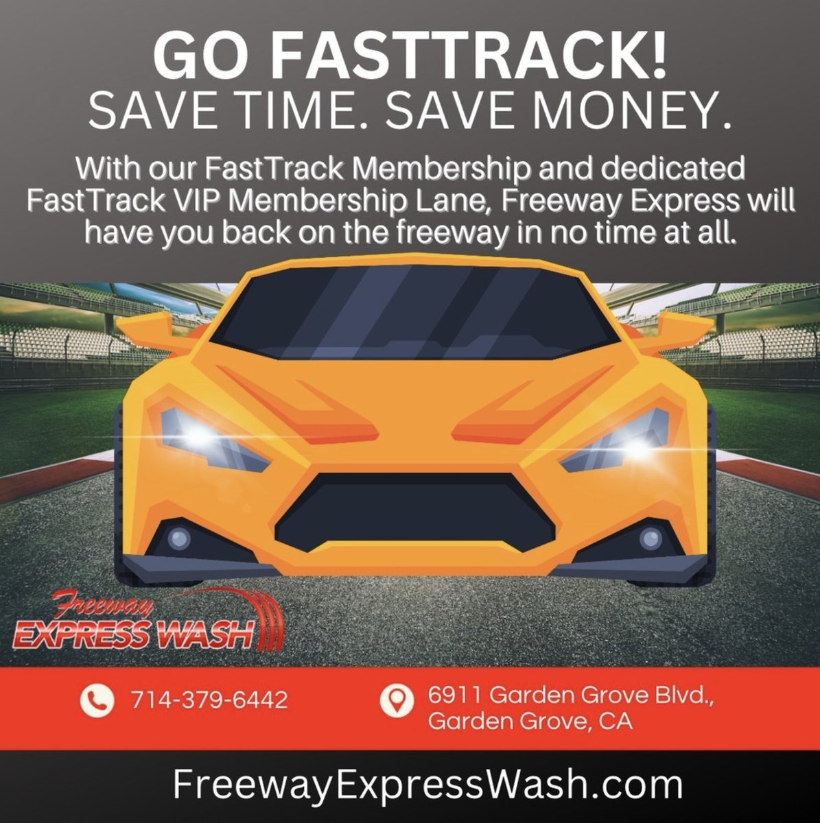 Freeway_Wash's tweet photo. With our FastTrack Membership and dedicated FastTrack VIP Membership Lane, Freeway Express will have you back on the freeway in no time at all.
📍6911 Garden Grove Blvd
💻💻💻💻https://t.co/ymbrG34Yp1
☎️714-379-6442
#freewayexpress #carwash #expresscarwash #cleancar https://t.co/nrJIgxycHo
