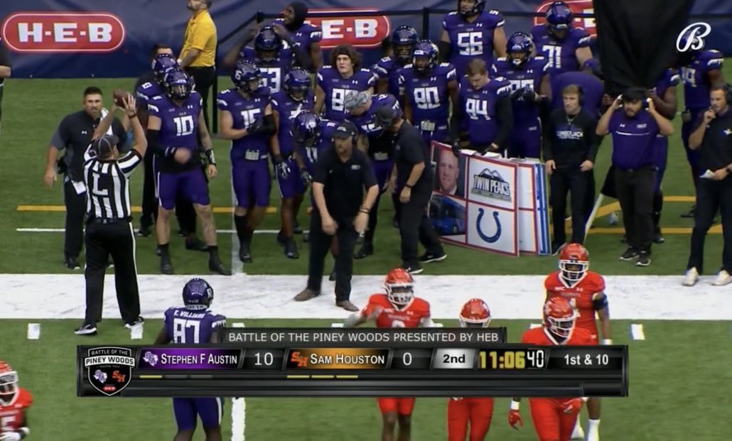 huntersowards3's tweet photo. Baby J making his sister proud taking on our rivals SHSU in the #BOTPW! Especially when the score looks like that 💜 #AxeEm https://t.co/XOmxIyEddH