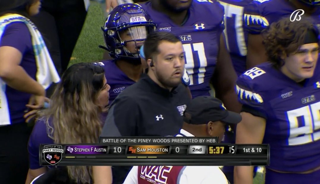 huntersowards3's tweet photo. Baby J making his sister proud taking on our rivals SHSU in the #BOTPW! Especially when the score looks like that 💜 #AxeEm https://t.co/XOmxIyEddH