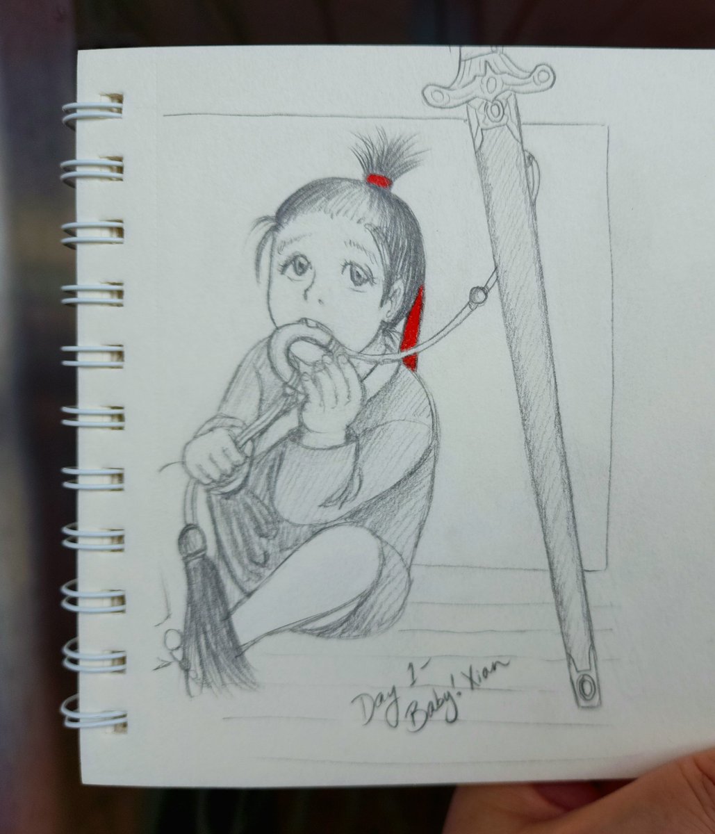 AVAAntares's tweet photo. I'm on vacation with few art supplies &amp; intermittent internet access, but at @ZJ_Timekeeper's prompting I'm going to at least try to participate in a fandom thing (but if I miss days, you'll know why). RTing prompts so ppl know what the challenge is. #xiantober #mdzs https://t.co/cRUtFxE3fO