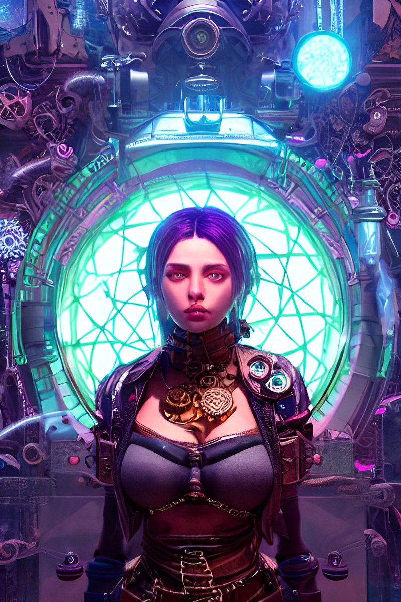 Nastiiarts's tweet photo. #steampunk #cyberpunk #ai #aiart #wonder #nastiiart #digitalart #wonderai #wonder #vibrant #steampunkgirl #art #HocusPocus2 #AIartists https://t.co/Eu5m1anW6Q