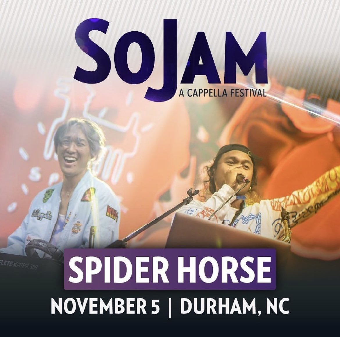 【🇺🇸出演情報🇺🇸】

2022年11月5日
ノースカロライナ州にて
アカペラフェスに出演

@SoJam 
#SPIDERHORSE
#GeneShinozaki 
#ChrisCeliz