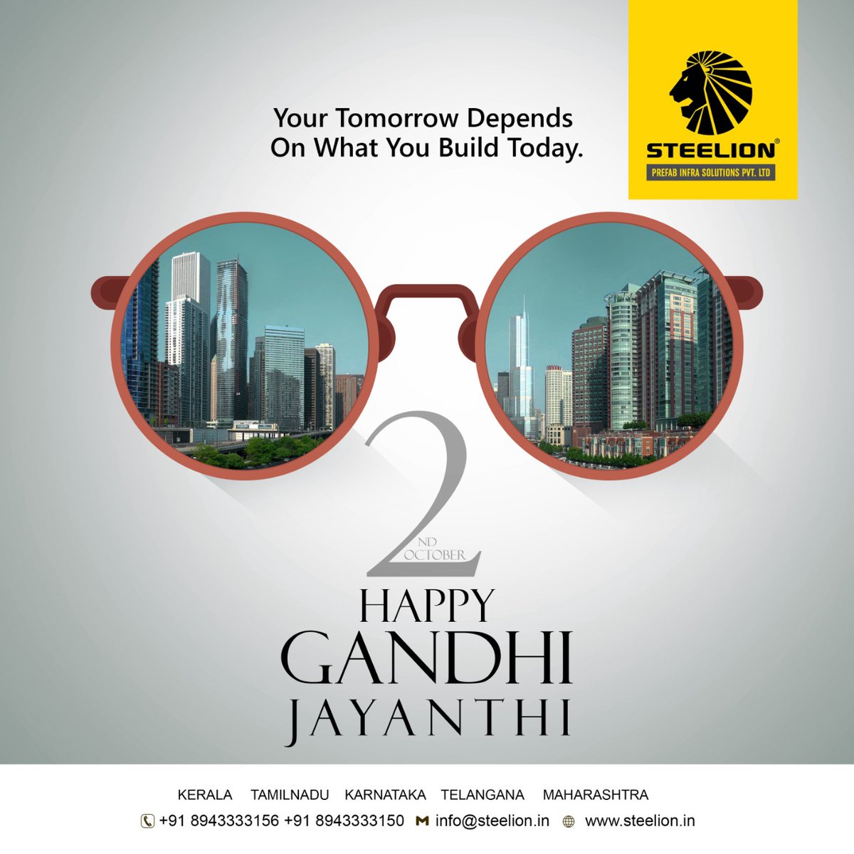 Steelion_Prefab's tweet photo. May the teachings of the Mahatma inspire us to put in our best today for a brighter future. 

#GandhiJayanti #gandhijayanti2022  #October2 https://t.co/WG4e2IPJVR