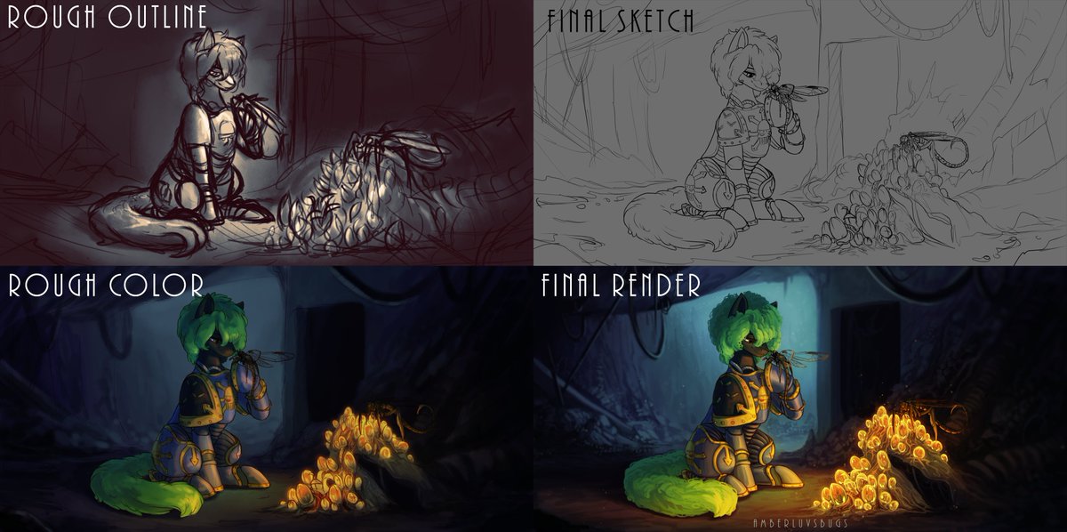 amberluvsbugs's tweet photo. Process for 'Alien Bug Encounter'
#alienbug #insects #scifiart https://t.co/82dst1QuMm
