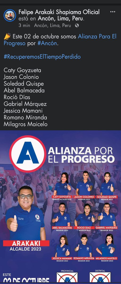 @PolitologosD @JNE_Peru @ONPE_oficial @ACTransparencia @exitosape @larepublica_pe @atv_noticias @noticias_tvperu @ddintorg @noticiAmerica @TendenciasLima @WaykaPeru @CumbreCP #PropagandaPolítica en #Ancón 

@ONPE_oficial @JNE_Peru @ACTransparencia 🧐🧐🧐