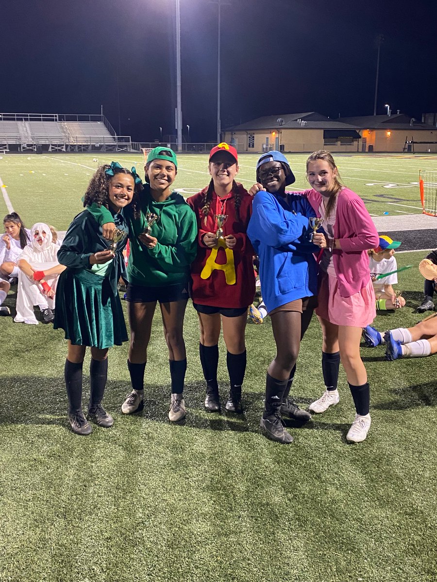 AvonGirlsSoccer's tweet photo. Costume 3v3 tonight! Congrats Jimena on best costume, Molly on MVP, Generations on championship, and Chipmunks as best group costume! What a fun night! 
#LadyOriolesSoccer https://t.co/l4go9aKOrC