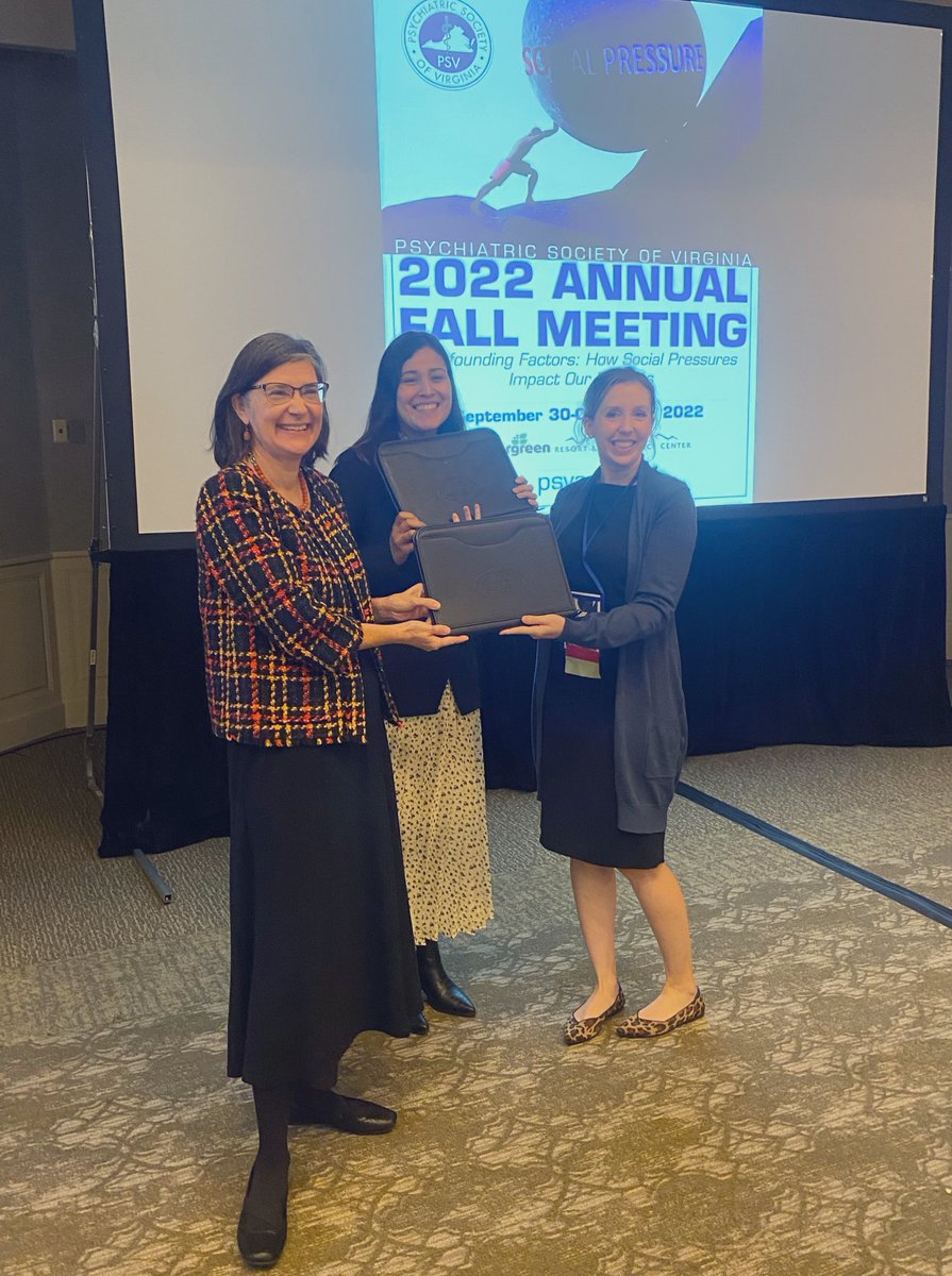PsychDynamic's tweet photo. PSV President Dr. Kara Beatty and our amazing speakers Dr. Bushra Shah and Dr. Rigby at the @VApsychsociety   #PSVFall2022  conference. Great panel discussion. #WomenInMedicine #psychtwitter #MedTwitter #mentalhealth @APApsychiatric https://t.co/27Y194PHYT