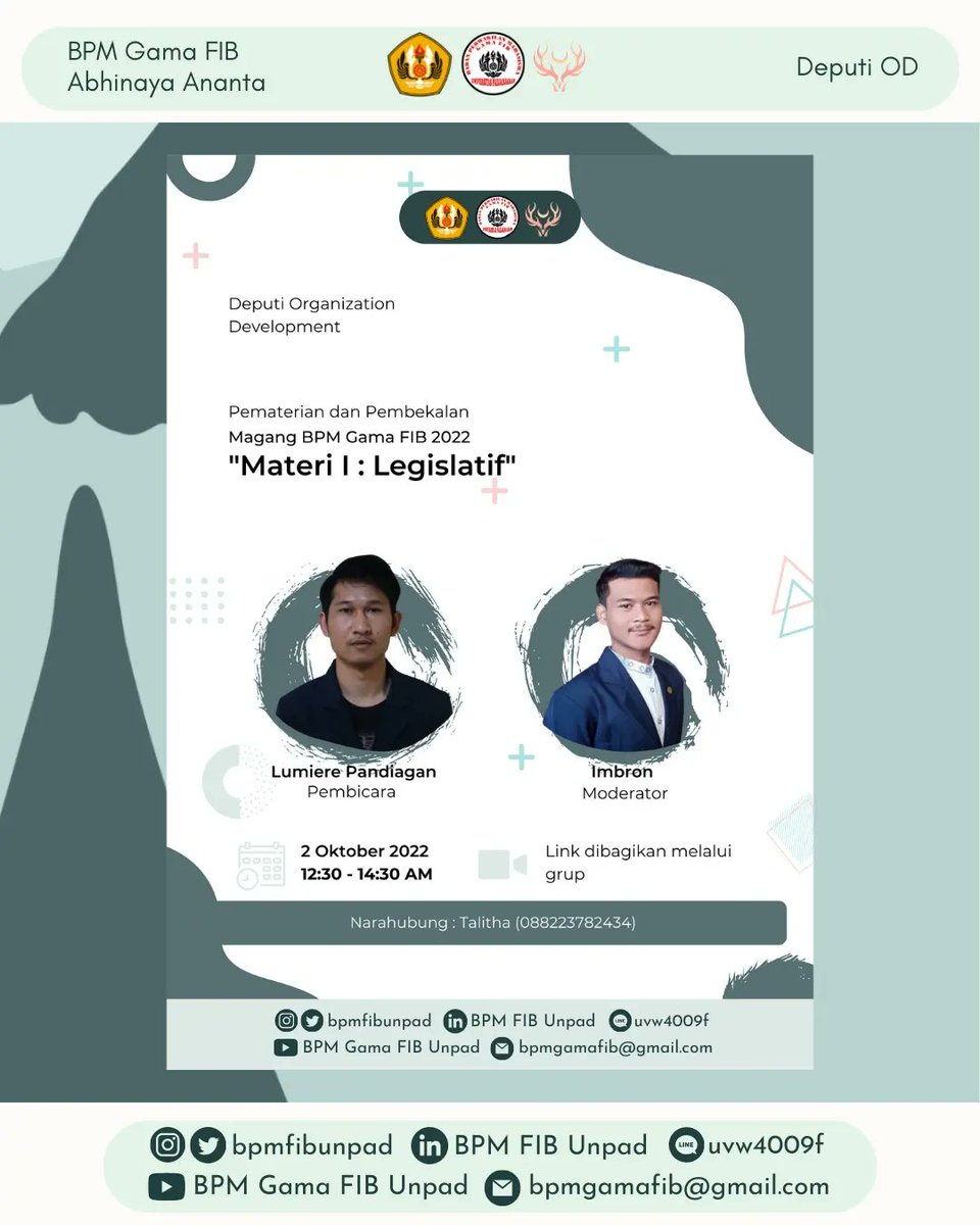 bpmfibunpad's tweet photo. [Pematerian dan Pembekalan Peserta Magang BPM Gama FIB 2022]

Hallo, Gama! 
Sebelum berpetualang dan berkontribusi di BPM, Gama diharapkan untuk mengetahui dan memahami seputar kelegislatifan. https://t.co/qLLPMqTnb2
