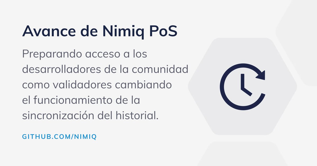 Nimiq se prepara para que los miembros de la comunidad participen como validadores, cambiando el funcionamiento de la sincronización del historial 'History Sync'. ¿Saben a qué se refiere 'History Sync'? #CriptoParaHumanos #PoS #PruebaDeParticipación