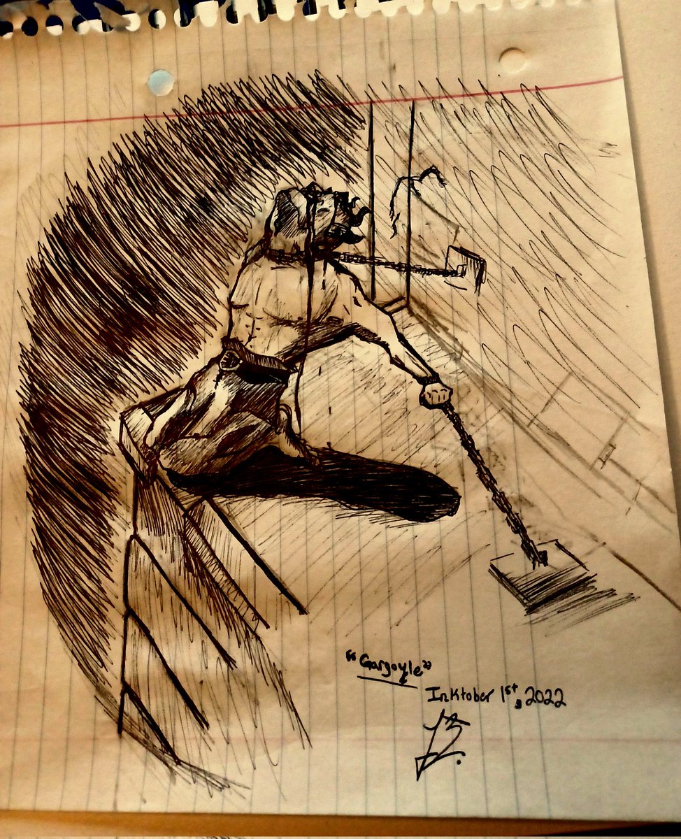 TreyAnimationZ's tweet photo. #inktober2022 #Inktober Day 1: Gargoyle https://t.co/zHs45bfZSq