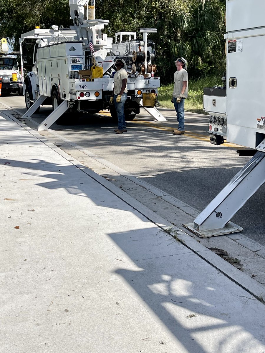 OPS Crews in action restoring power in Lakeland, Florida.