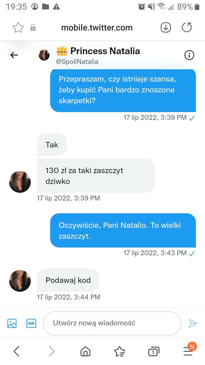 kompletnienikt0's tweet photo. Nie kupujcie niczego od @SpoilNatalia. W połowie lipca zapłaciłam za skarpetki. Minęło już 2,5 miesiąca. Najpierw mnie zbywała, a na końcu zupełnie przestała odpisywać. Jestem naiwna, bo wierzyłam jej i oddałam łącznie tysiąc zł. Reszta screenów w komentarzu. https://t.co/P7GhHuio7Z