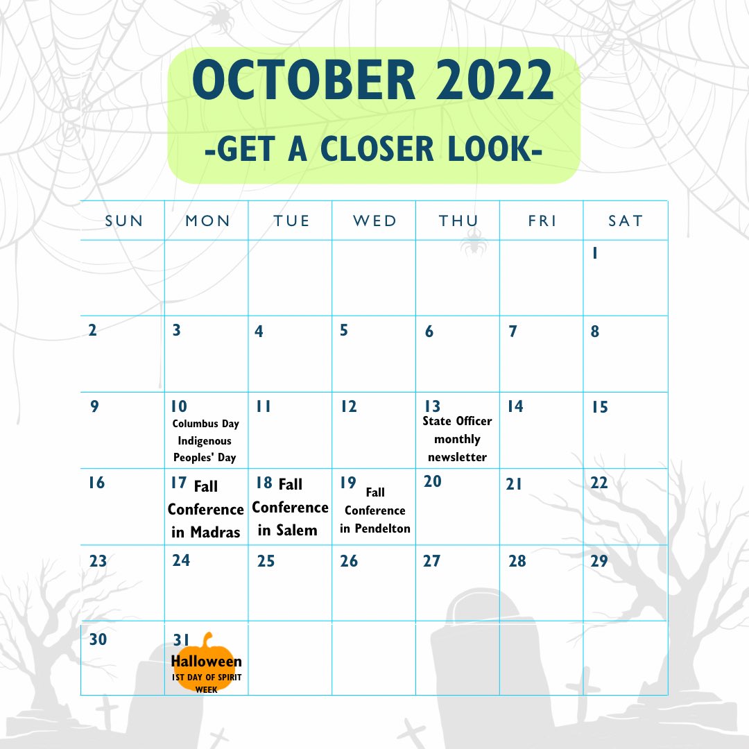Welcome to October OREGON FBLA! 🍂

Take a closer look at what’s coming this month.