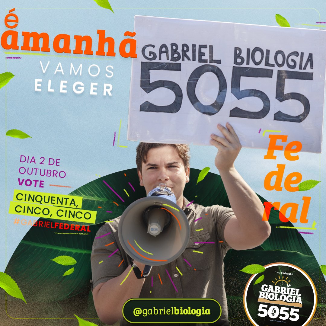 biologiagabriel's tweet photo. É amanhã o grande dia!!!

Vamos fazer história e mostrar mais uma vez que é sim possível fazer uma campanha com mais diálogo e menos papel e assim ser eleito o primeiro deputado federal do PSOL-CE

CHEGAREMOS LÁ! Rumo à Câmara Federal!

#gabrielfederal 5️⃣0️⃣5️⃣5️⃣ https://t.co/UzmCvxM9vQ