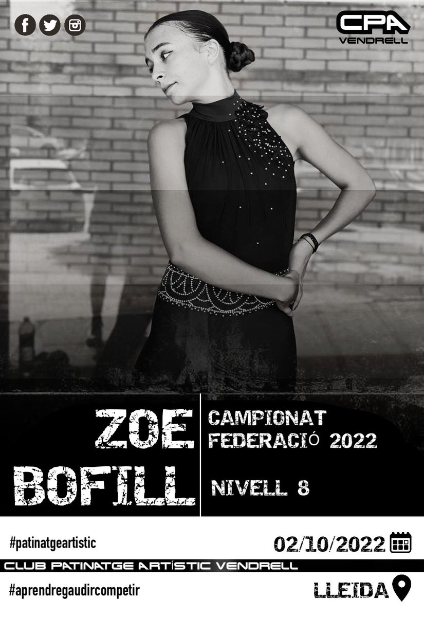 CpaVendrell's tweet photo. 🔆CAMPIONATS DE LA SETMANA🔆

📋#agenda2022

🖊CAMPIONAT FEDERACIÓ 

*LLIURE*
📅02 d’Octubre  
📍Lleida 

💙💚EQUIP VERD-i-BLAU💙💚 

🌟ZOE BOFILL🌟

▶️Entrenadora: Ainhoa Garcia Domenech

Gaudeix-lo com tu només saps‼️
@elvendrell_cat @RTVEV @fecapa_artistic https://t.co/5jRhGk8m14