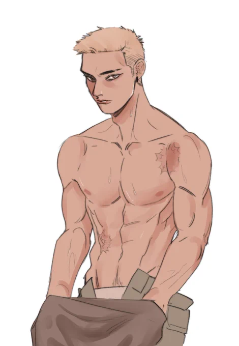 kacchan with buzzcut 