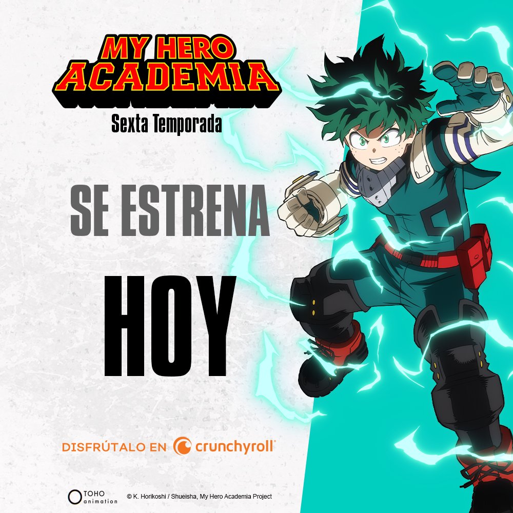 MangaMexico's tweet photo. Ya están disponibles en @crunchyroll_la la segunda parte de la 1a temporada anime de Spy x Family, como la 6a temporada de My Hero Academia. Llegan en simultáneo con Japón; un episodio nuevo cada sábado. https://t.co/PGaBA7yJlS