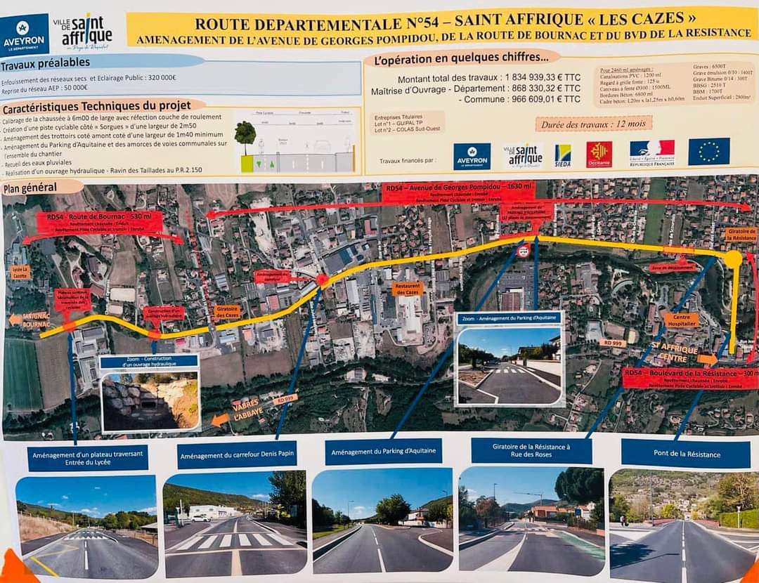 JF_Rousset2's tweet photo. 🚴‍♂️ Inauguration de la piste cyclable boulevard Georges Pompidou à #SaintAffrique. 
👉 Cette piste relie le lycée #LaCazotte  et les #Cazes vers le centre-ville.
#SaintAffrique #SudAveyron https://t.co/YFh2CBD7TB
