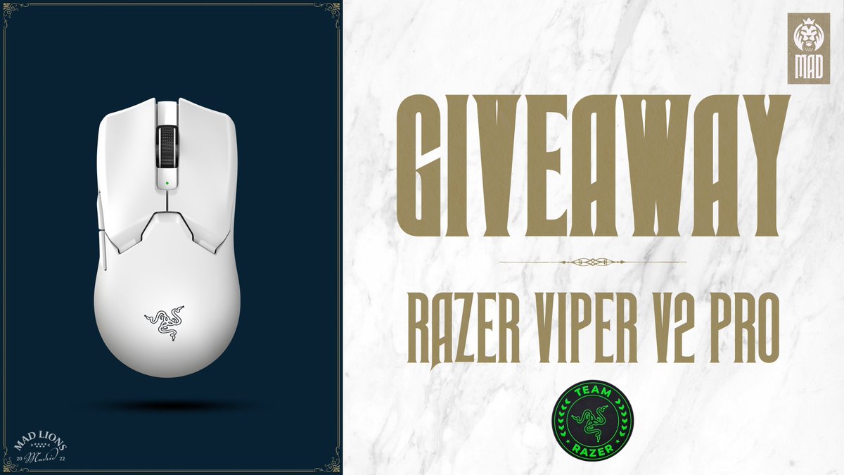 Let's celebrate this third victory with <a href="/TeamRazer/">Team RΛZΞR</a>! 

Complete the following to take home a Razer Viper V2 Pro:
1. Follow @MADLions_EN and <a href="/TeamRazer/">Team RΛZΞR</a>
2. Tell us who was your player of our second match

This giveaway will only be open for 24 hours!