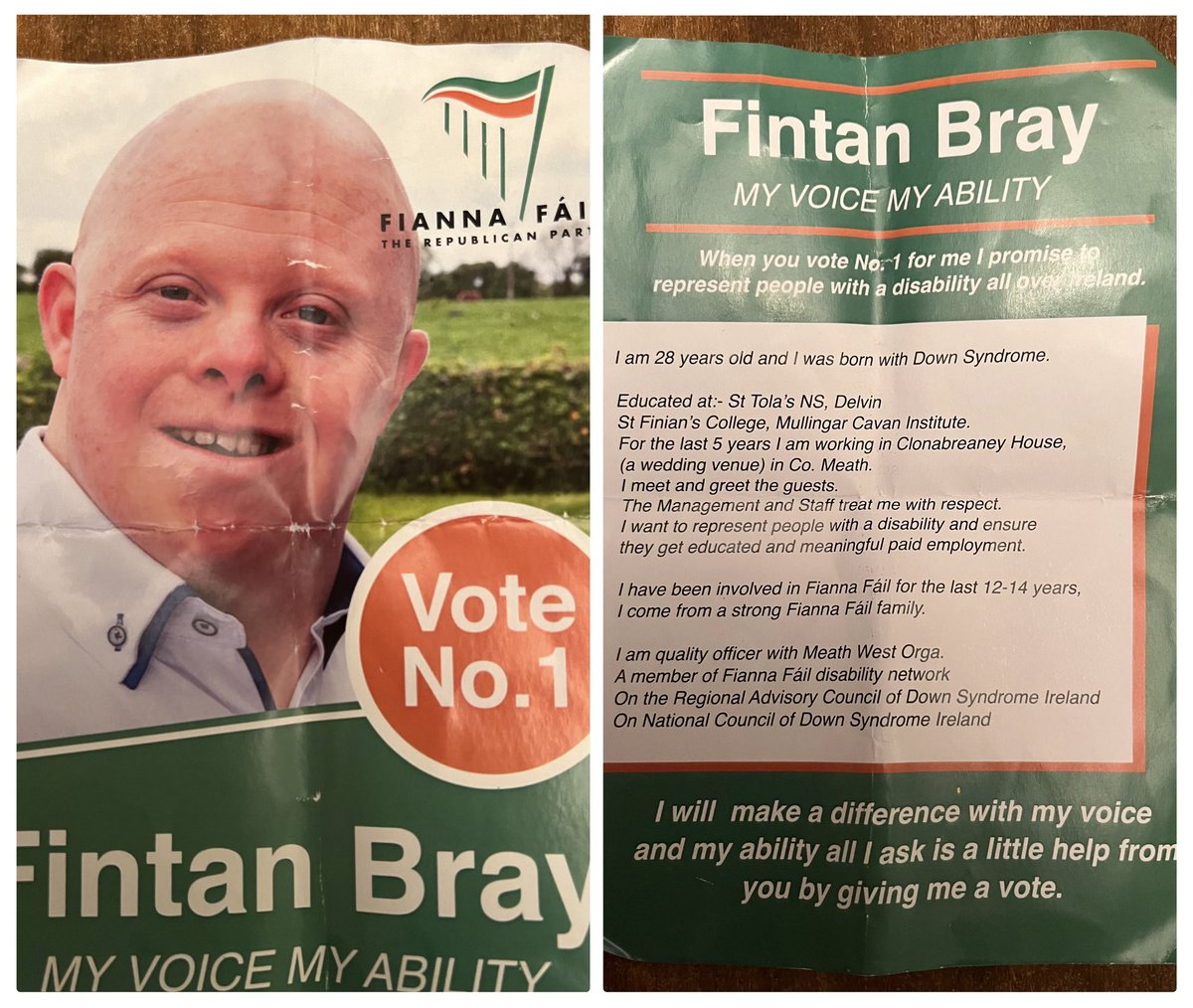 CathalCroweTD's tweet photo. Bursting with pride to see Fintan Bray, a young man from Meath with Down Syndrome, elected to the prestigious National Executive of Fianna Fáil tonight!

Fintan ably competed against a field of candidates that included seasoned politicians and sitting National Executive Members. https://t.co/jwldg71apA