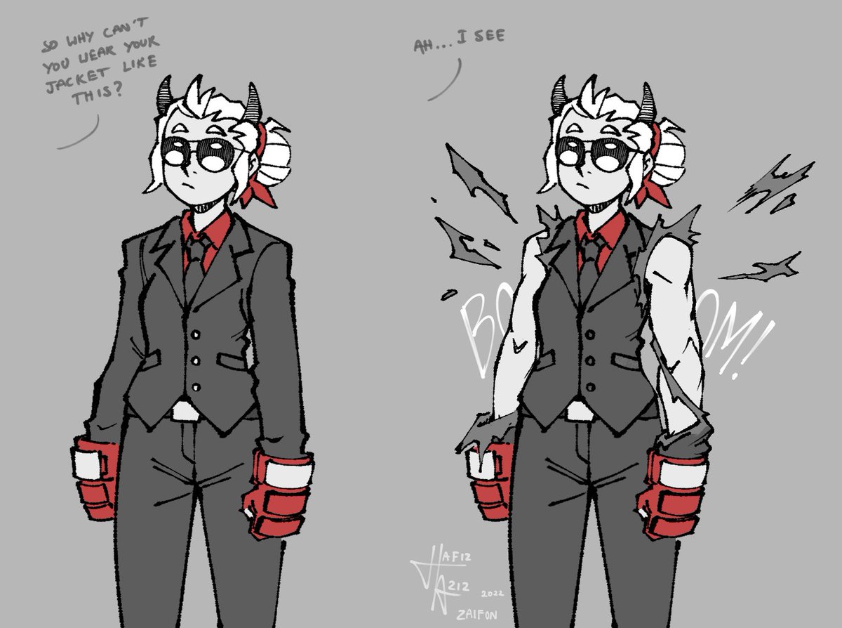 ZA1F0N's tweet photo. Justice, the Awesome demon. 

Crazy I never drew her til now. https://t.co/YmNcwFASNi