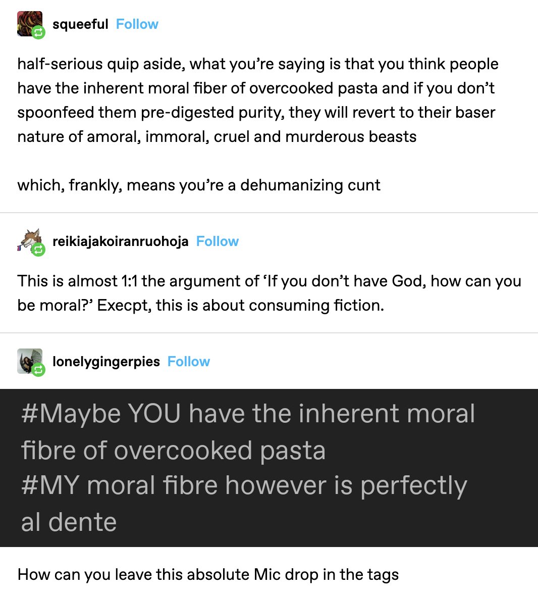 horse_disk's tweet photo. Obsessed with this Tumblr post. I am proship; I am profiction; I am al dente pasta🍝
https://t.co/npUDyafx29 https://t.co/jLT8JpTgUu