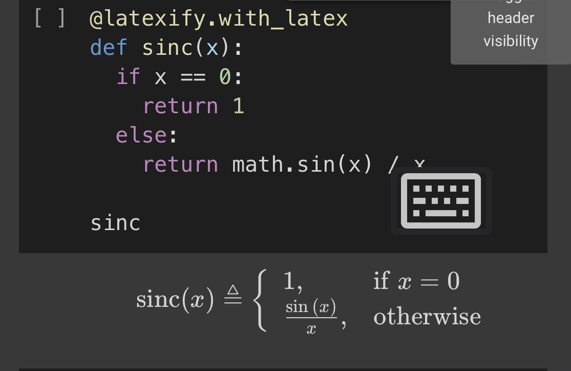 pixelbrew_'s tweet image. Pretty neat feature from Google to help with Documenting/displaying your mathematical functions in code!

github.com/google/latexif…