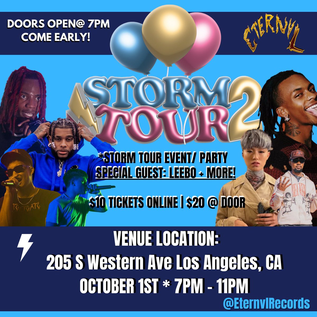 Leebotracks's tweet photo. You know the vibes! ITS THE 2ND STOP OF THE TOUR.. LOS ANGELES 🌞 
.
DOORS @ 7PM. LIMITED TICKETS LEFT! #LosAngeles #eventbrite @thecadillacoft1 @thirtysixhunnid @TheMaap @gfbkidcambo @FMLJohnThomas @eternvlproducts @RAR3HOUSE @nojumper @206astro https://t.co/bNDhG7oUPl