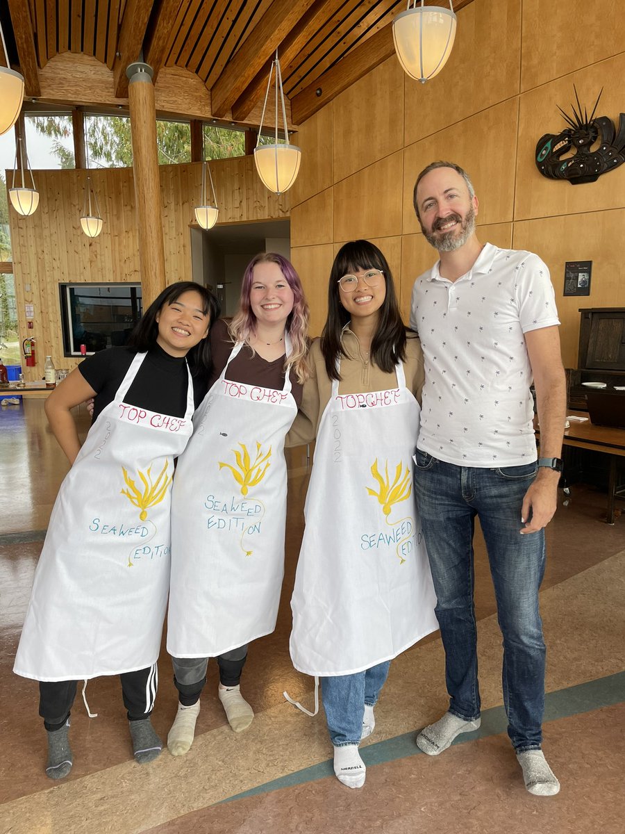 Martonelab's tweet photo. Announcing the 2022 winners of #TopChef #Seaweed edition, our end-of-class celebration @BamfieldMSC! This team made vegan coconut pudding thickened with agar from Gracilariopsis! Delicious! Cookbook in the future? #2022FPSeaweeds @UBCBotany https://t.co/Me0uQEuEA1