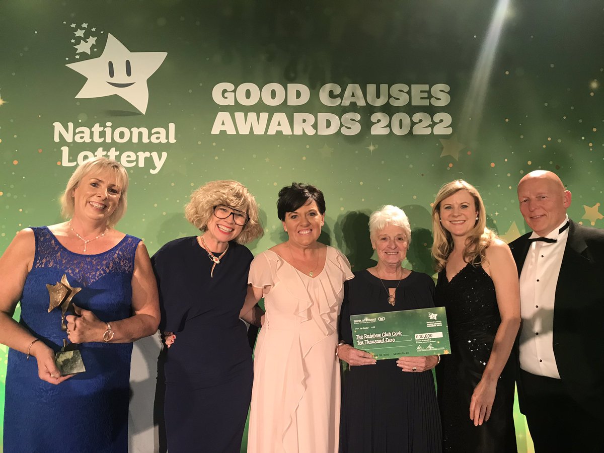 Rainbow Club winners of the Youth Category tonight at the National Lottery Good Causes awards. Thank you to all the judging panel, National lottery &amp; all the organisers of the event.🌈