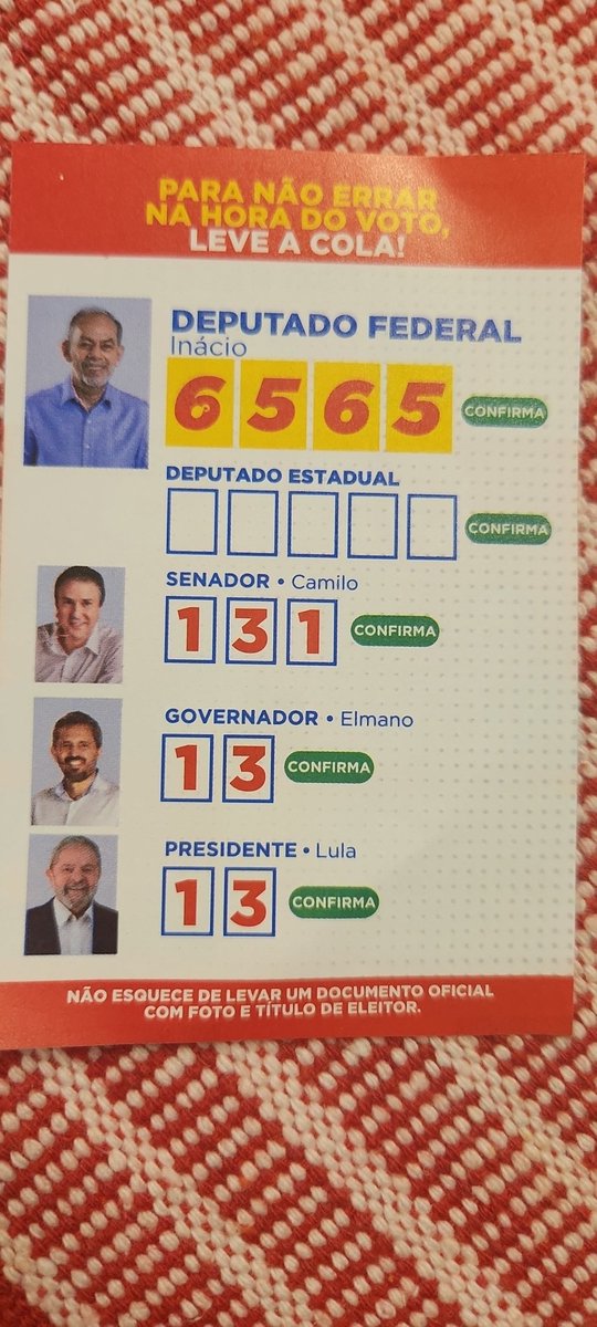 Debora_NC's tweet photo. Já decidi todos os candidatos, minha colinha tá quase toda preenchida! É você?! #TôComInácio https://t.co/CGbuYX4ZXp