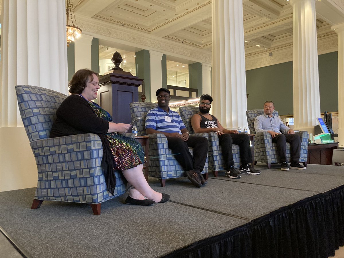 Basking in the genius and hilarity of the final #aslc22 panel with <a href="/BBAlston/">Brandon BB Alston</a>, @JulianThePoet, and Young Vo. 🤩