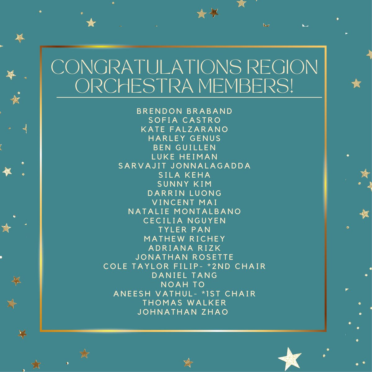 CainOrchestra's tweet photo. Congratulations to all of our students who made the Region 9 Orchestras today! 🎉🎉🎉🎉🎉 https://t.co/7O1AGpdzSS