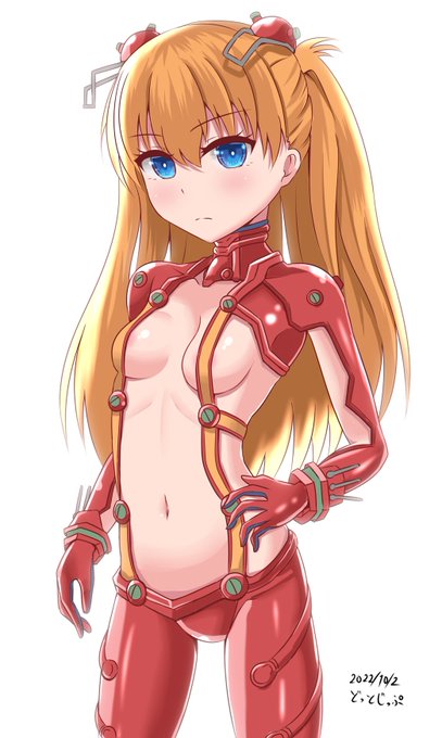 テストスーツ(クールビズ)のアスカ描いたよ('ω`) 