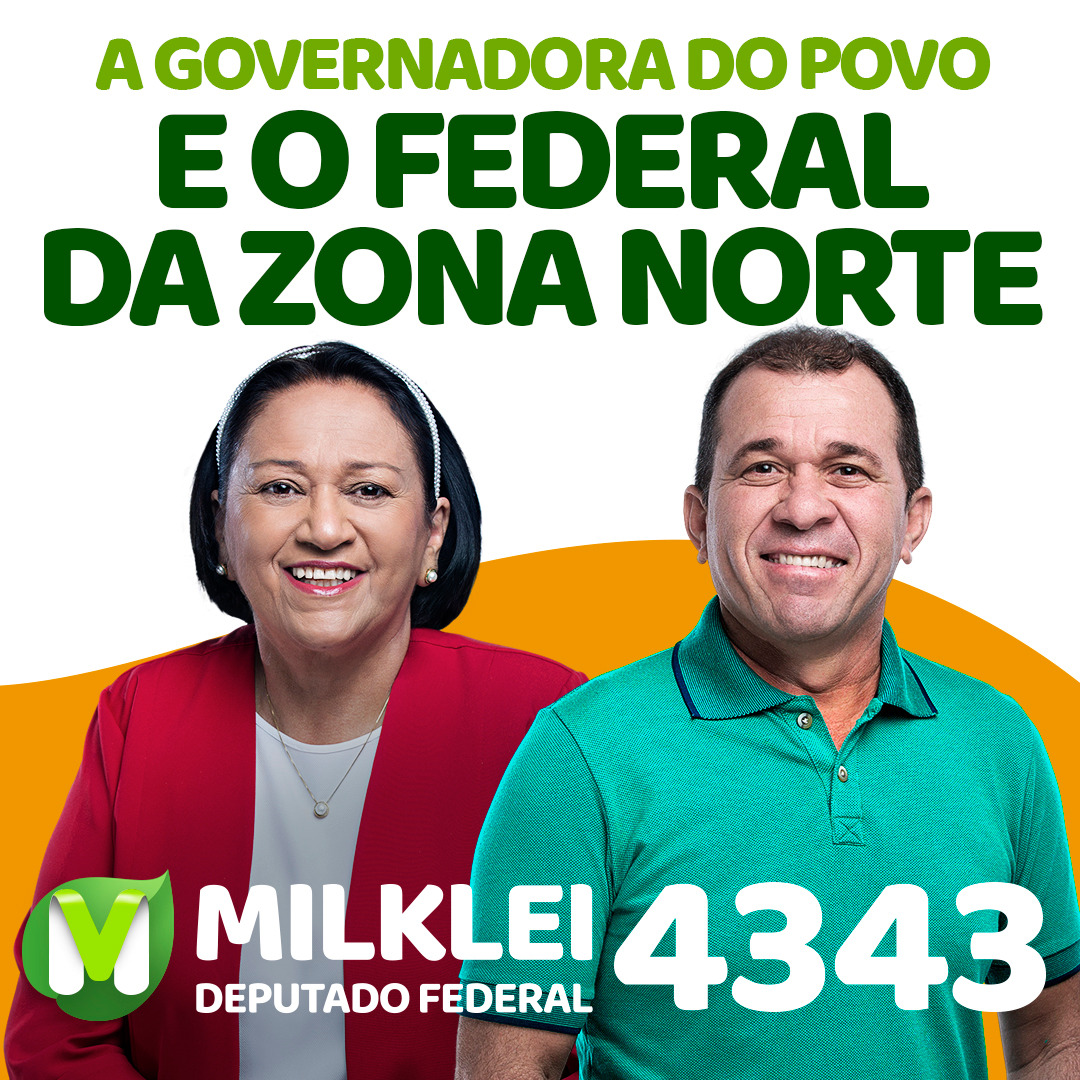 milkleileite's tweet photo. A Zona Norte de Natal tem opção! Essa dupla tem compromisso com o povo! @fatimabezerra no governo do RN e para Deputado Federal, #Milklei4343. https://t.co/IQnTdrUqbM