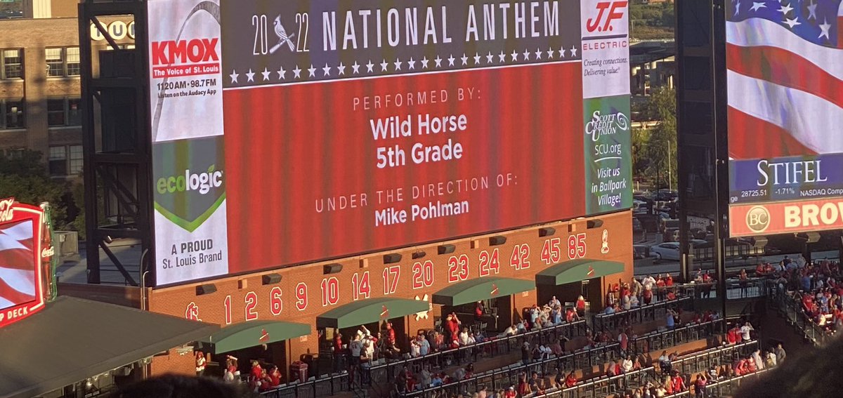 I’ve never seen Busch so busy, but what a treat to watch our 5th graders sing the National Anthem!