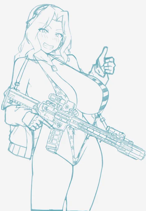 Kay with an assault rifle wip 