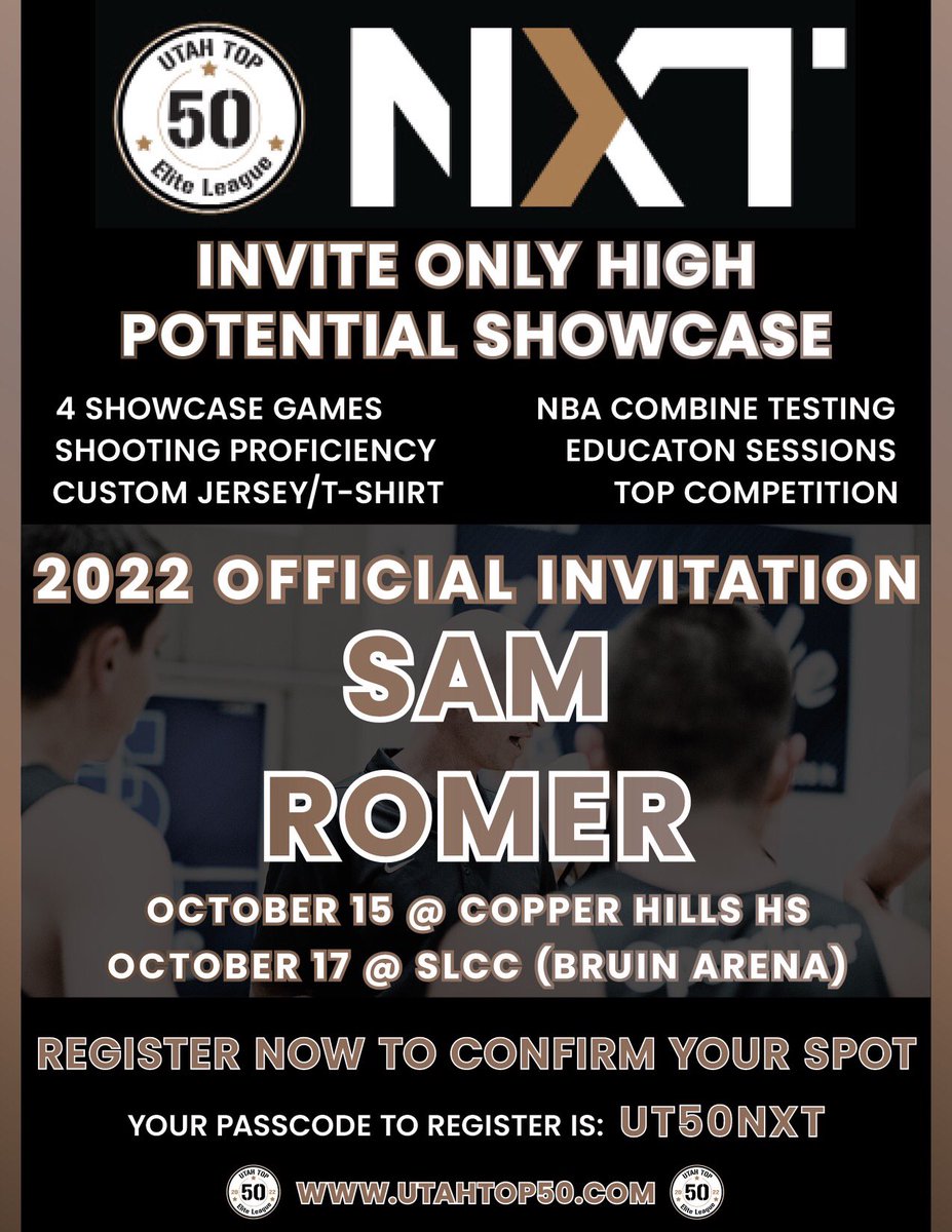 Thanks for the invite <a href="/UtahTop50League/">Utah Top 50 Elite League</a>