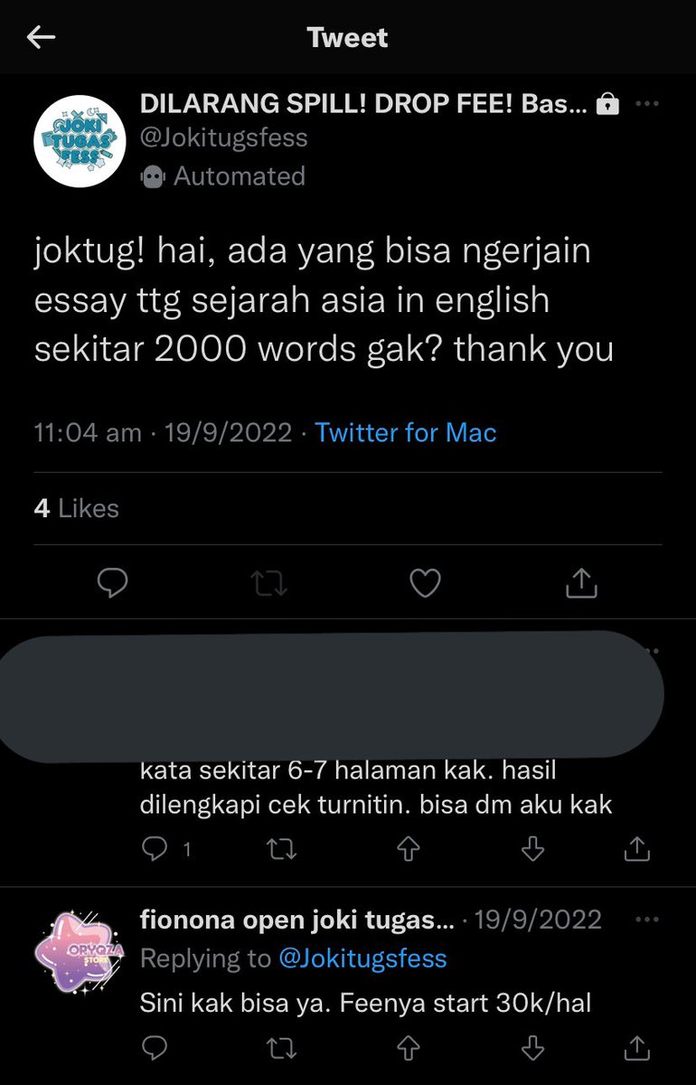 uchngyizhuo's tweet photo. halo min aku minta tolong retweet, kasus penipuan penjoki, waktu aku nagih untuk tugasnya, aku perhatiin twitternya masih aktif, masih ngetweet… tiba2 dia bilang off di twitternya, padahal aku udah bayar berhari hari sebelumnya @cromosomdna 
penjoki : @oryqza https://t.co/MXvzMHJojh
