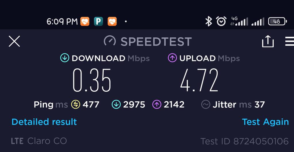 luchin88's tweet photo. Me estaba preguntando por que los videos no me cargaban en el celular y cuando medí casi me desmayo Con esa velocidad, @ClaroColombia
Que puedo hacer con esa velocidad 4G @sicsuper https://t.co/tdIDIMi0sQ